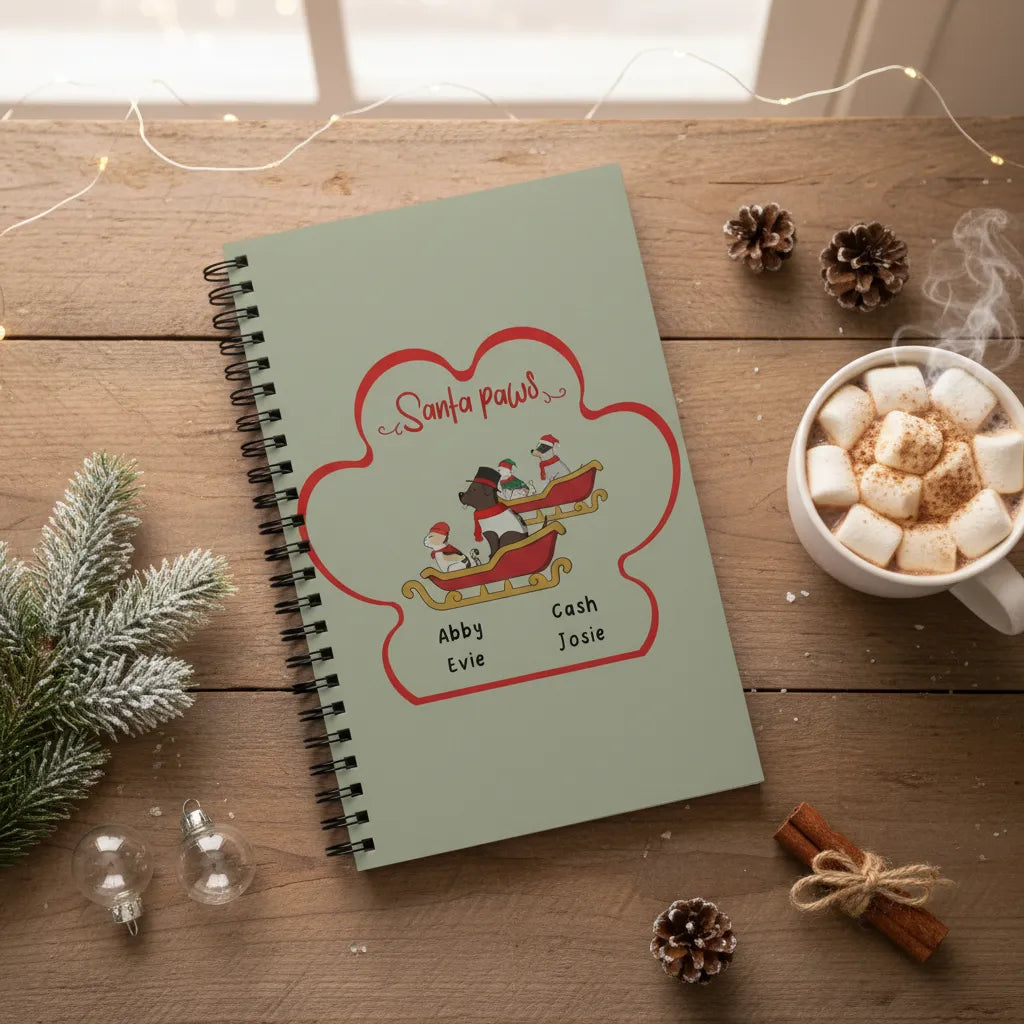 Weihnachtspfoten Spiralnotizbuch