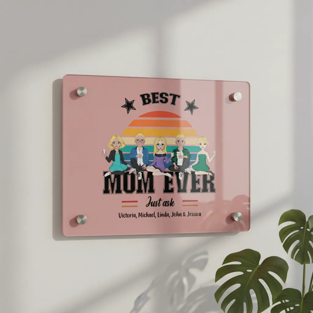 Beste Mama aller Zeiten Acryl Wandkunst Panel