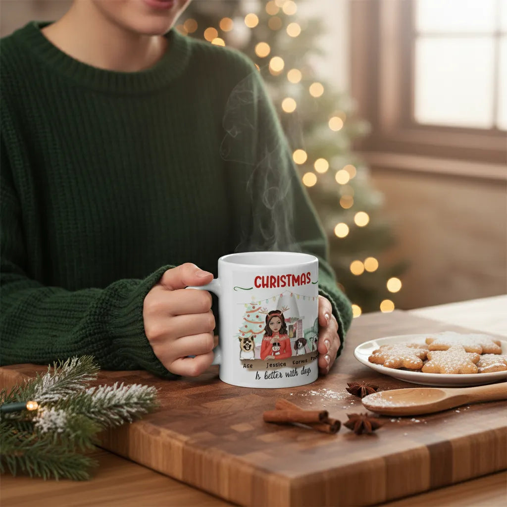 Weihnachten ist schöner mit Hunden Keramiktasse