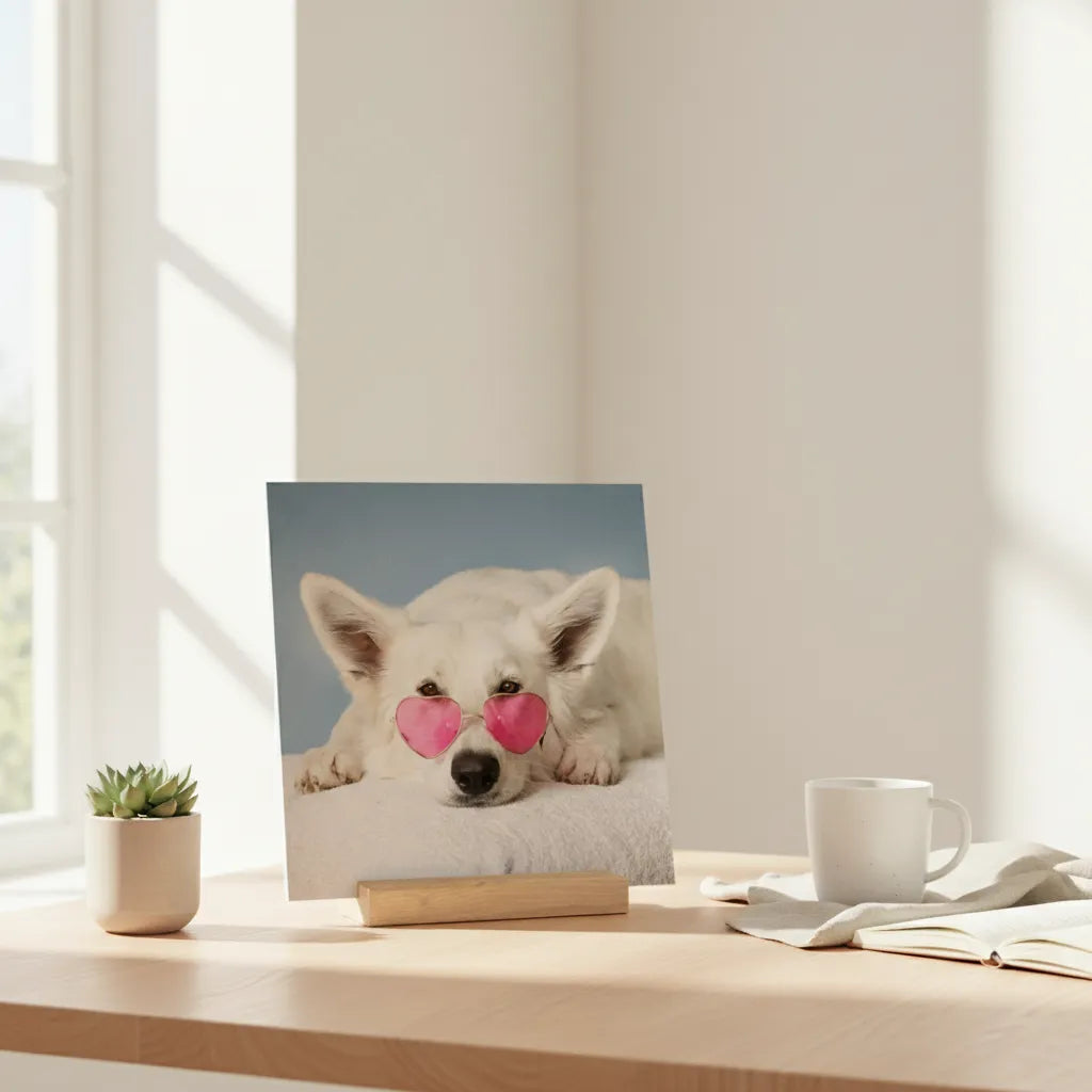 Bild Upload Quadratische Galerietafel mit Ständer