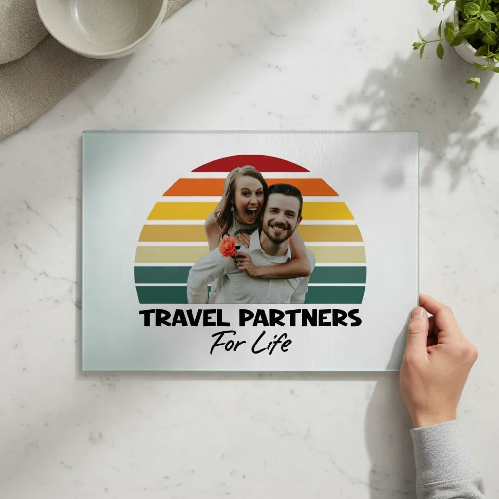 Reisepartner fürs Leben Glasschneidebrett