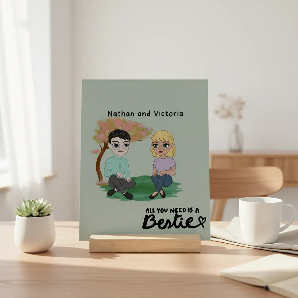 Alles, was man braucht, ist ein/e beste/r Freund/in Galerietafel mit Ständer