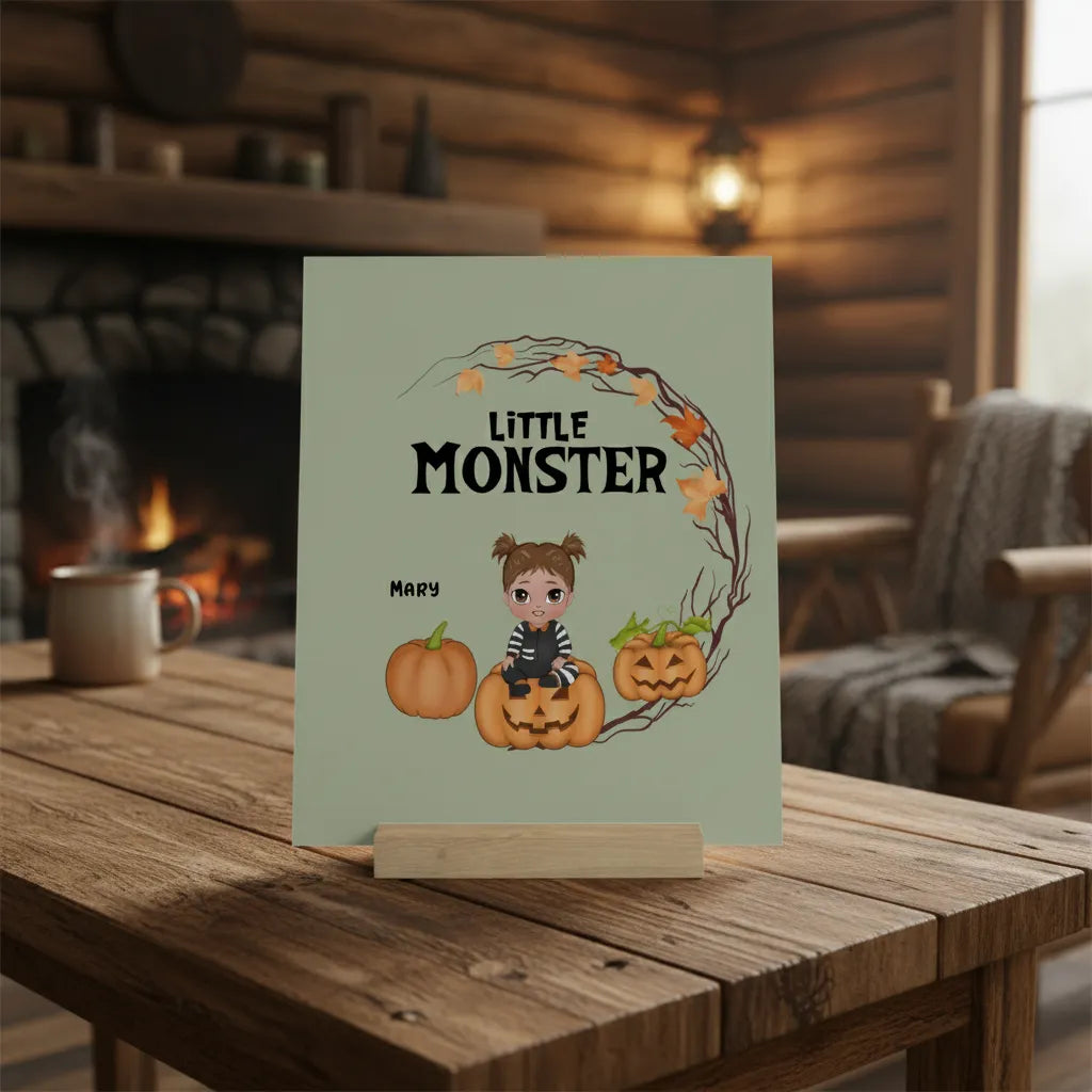Kleines Monster Halloween Galerietafel mit Ständer