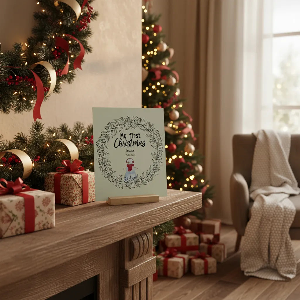 Mein erstes Weihnachten Galerietafel mit Ständer