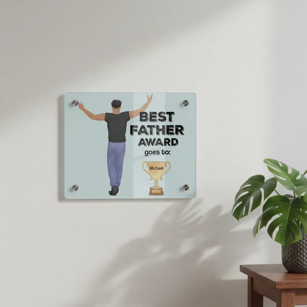 Bester Vater Auszeichnung Acryl Wandkunst Panel