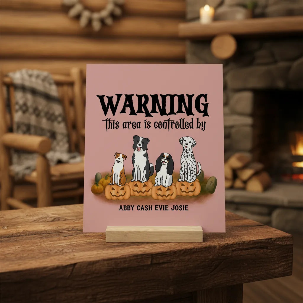 Achtung Bereich kontrolliert Halloween Galerietafel mit Ständer