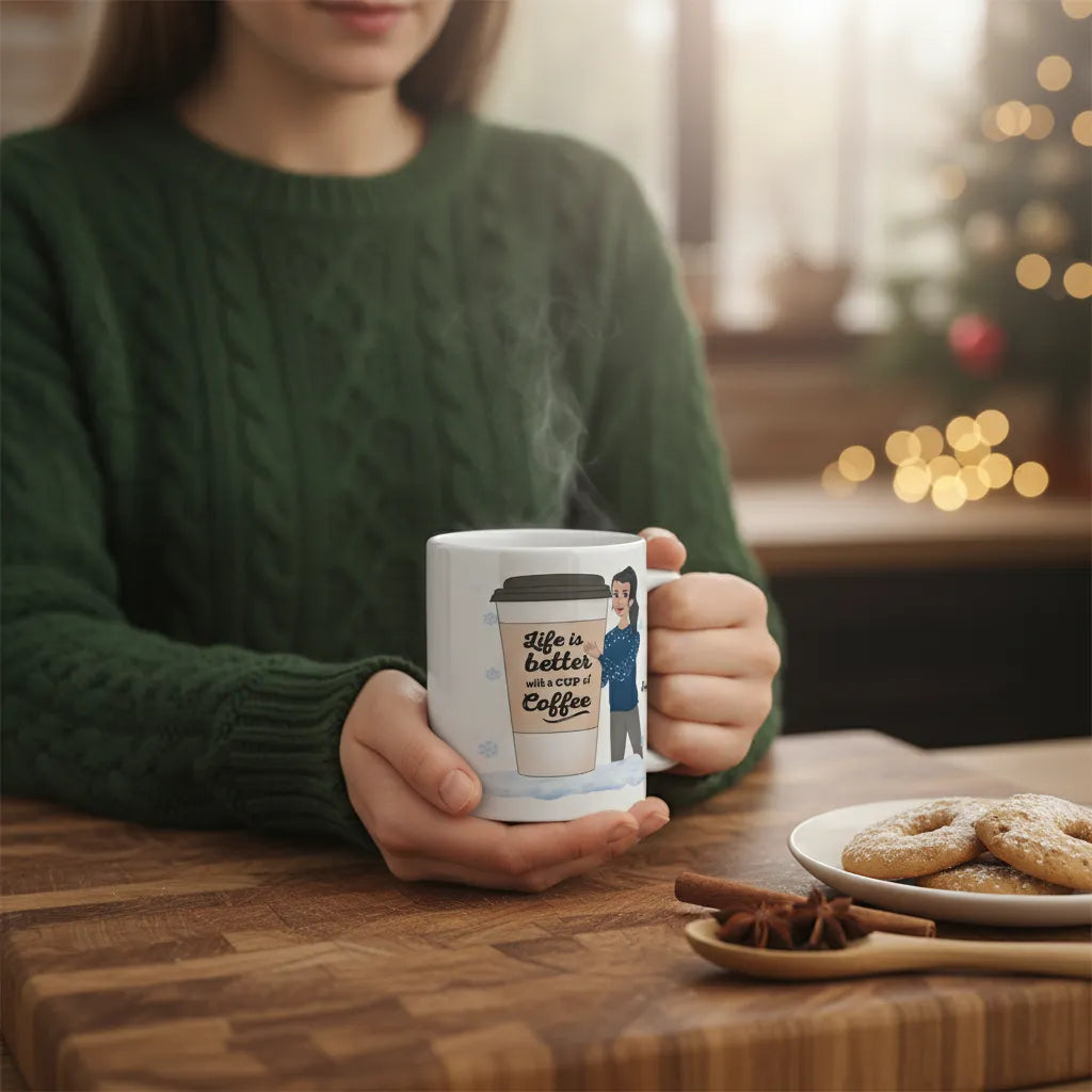Weihnachtsleben ist besser mit einem Getränk Keramiktasse