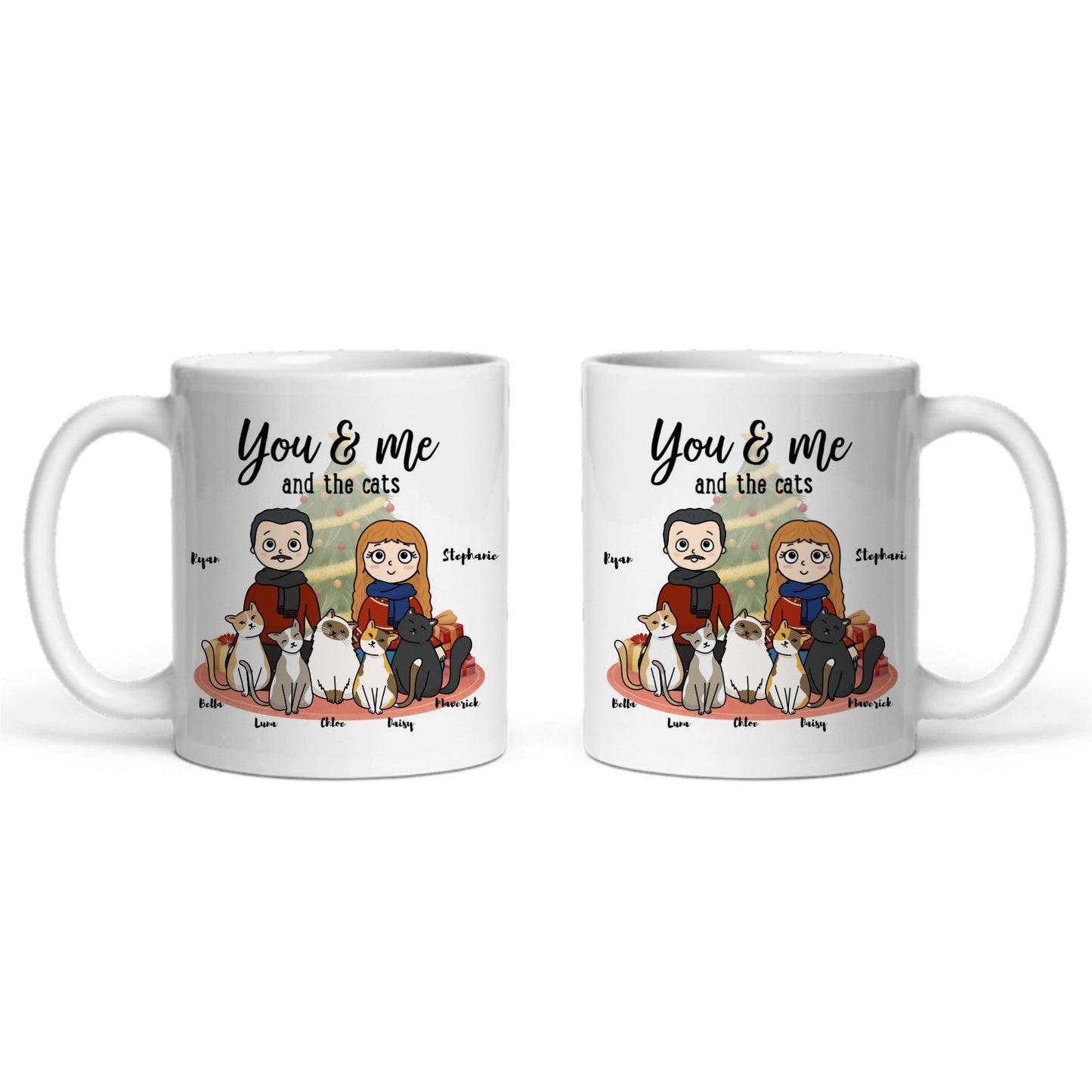 Du, ich und die Katzen Weihnacht Keramiktasse