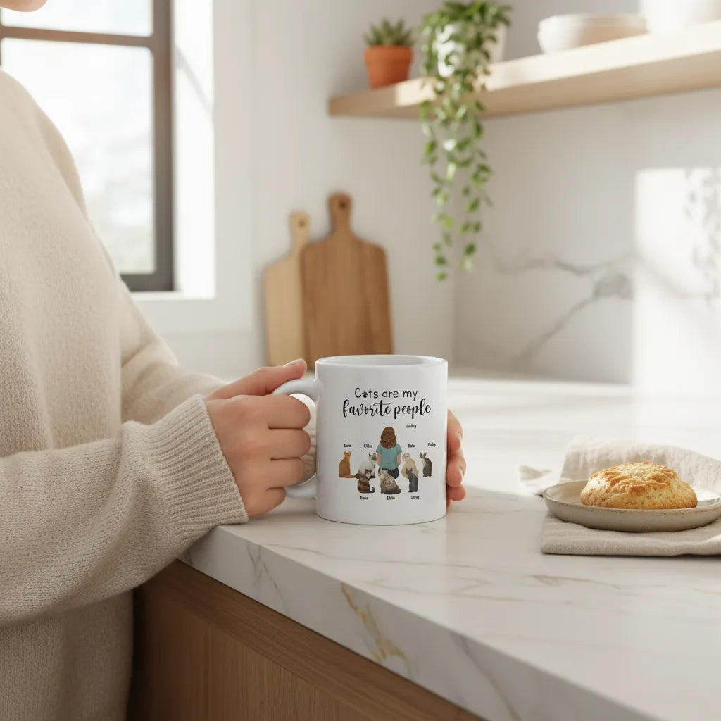 Katzen sind meine Lieblingsmenschen Keramiktasse