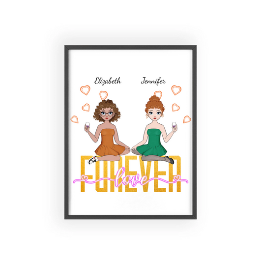 Für immer geliebt Poster mit Holzrahmen