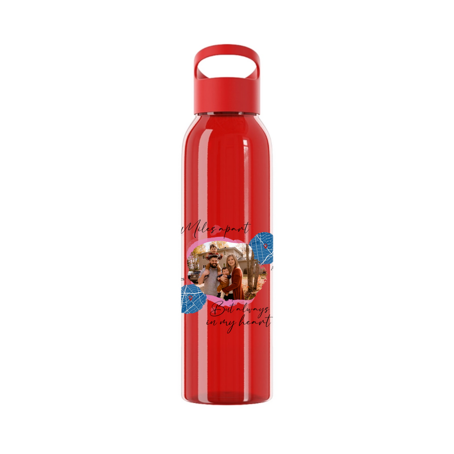 Meilenweit voneinander entfernt, aber immer in meinem Herzen Wasserflasche 650 ml
