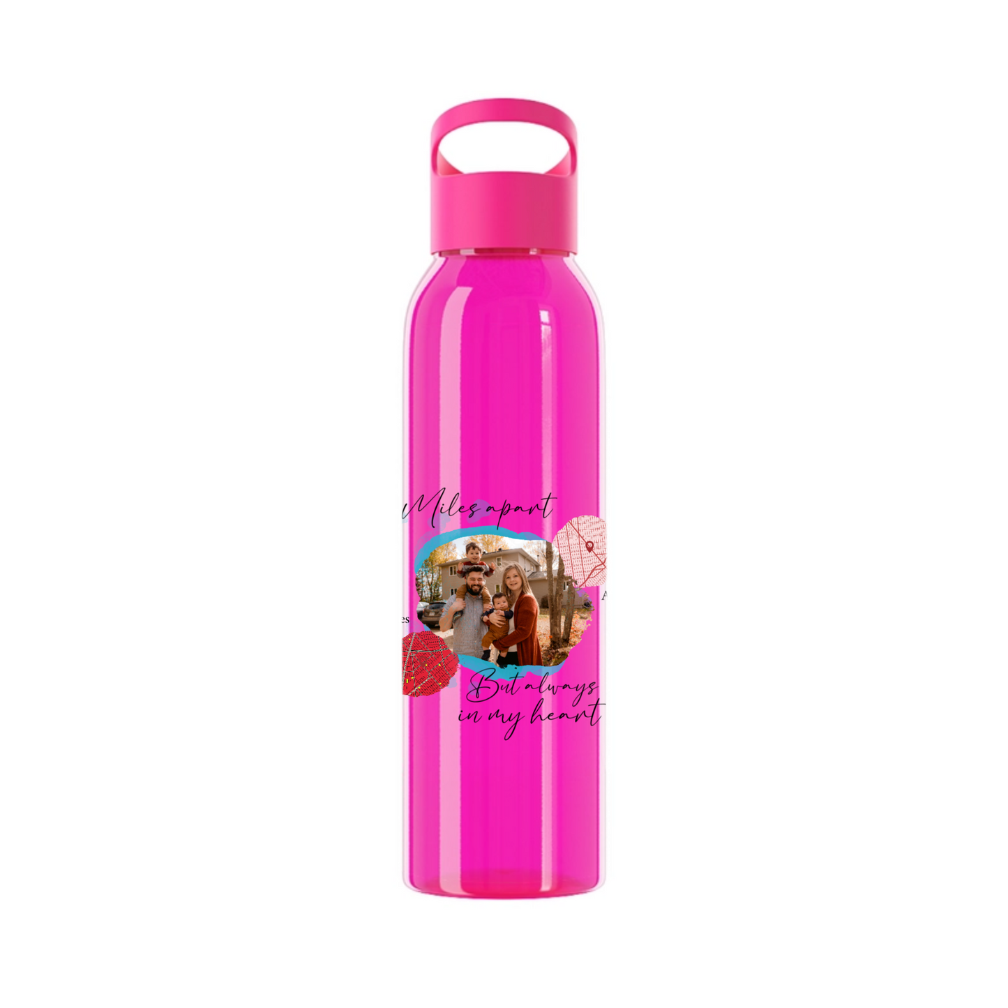 Meilenweit voneinander entfernt, aber immer in meinem Herzen Wasserflasche 650 ml