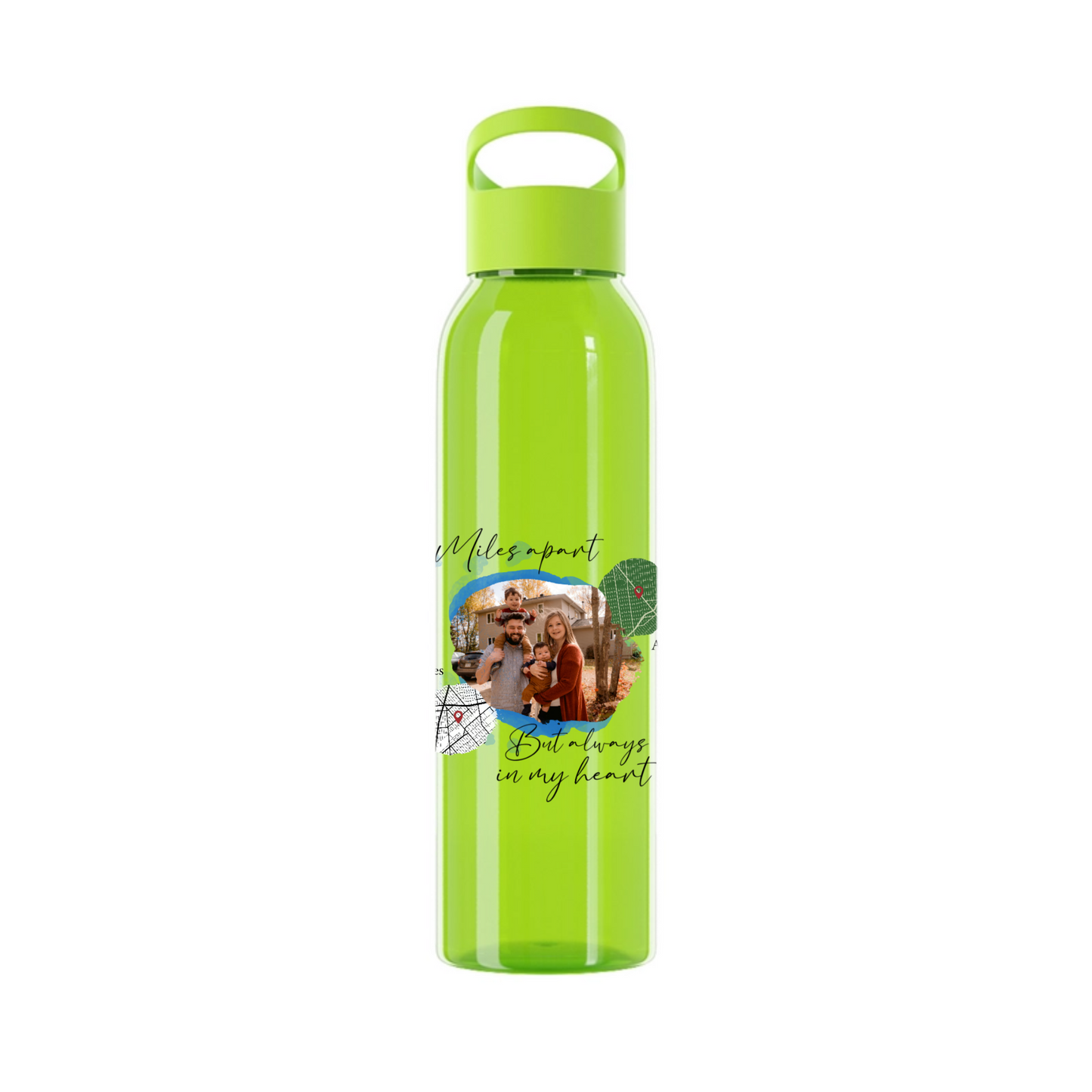 Meilenweit voneinander entfernt, aber immer in meinem Herzen Wasserflasche 650 ml