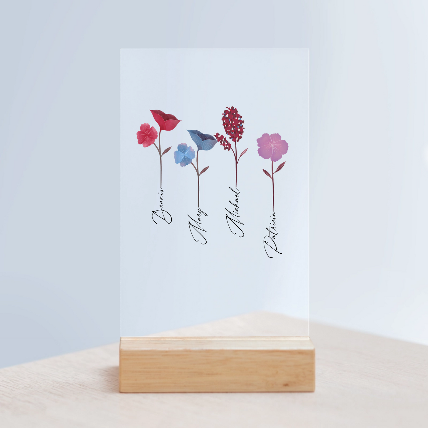 Unser Garten Acrylschild mit Holzständer