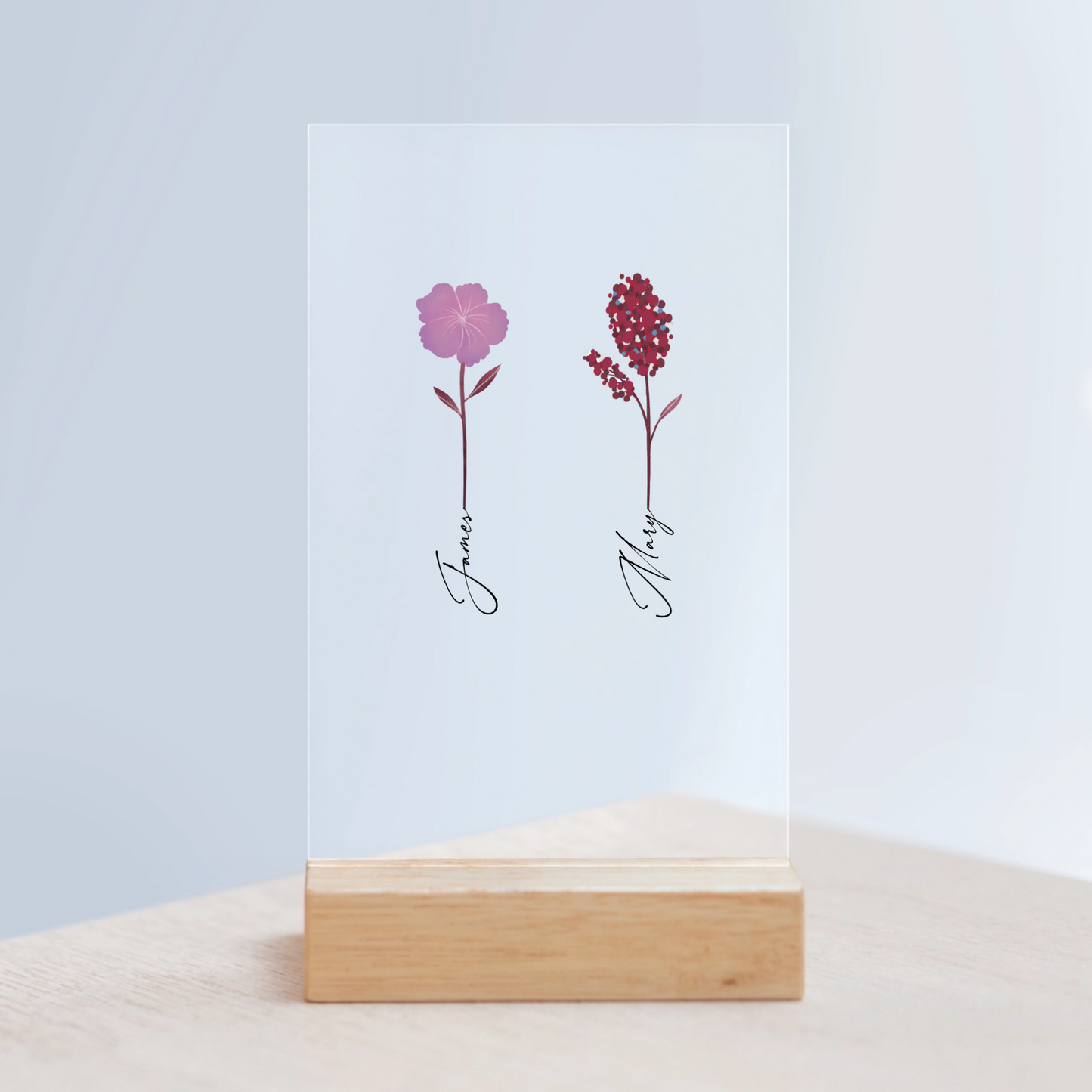 Unser Garten Acrylschild mit Holzständer