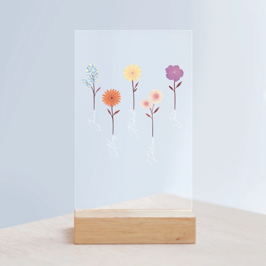 Unser Garten Acrylschild mit Holzständer