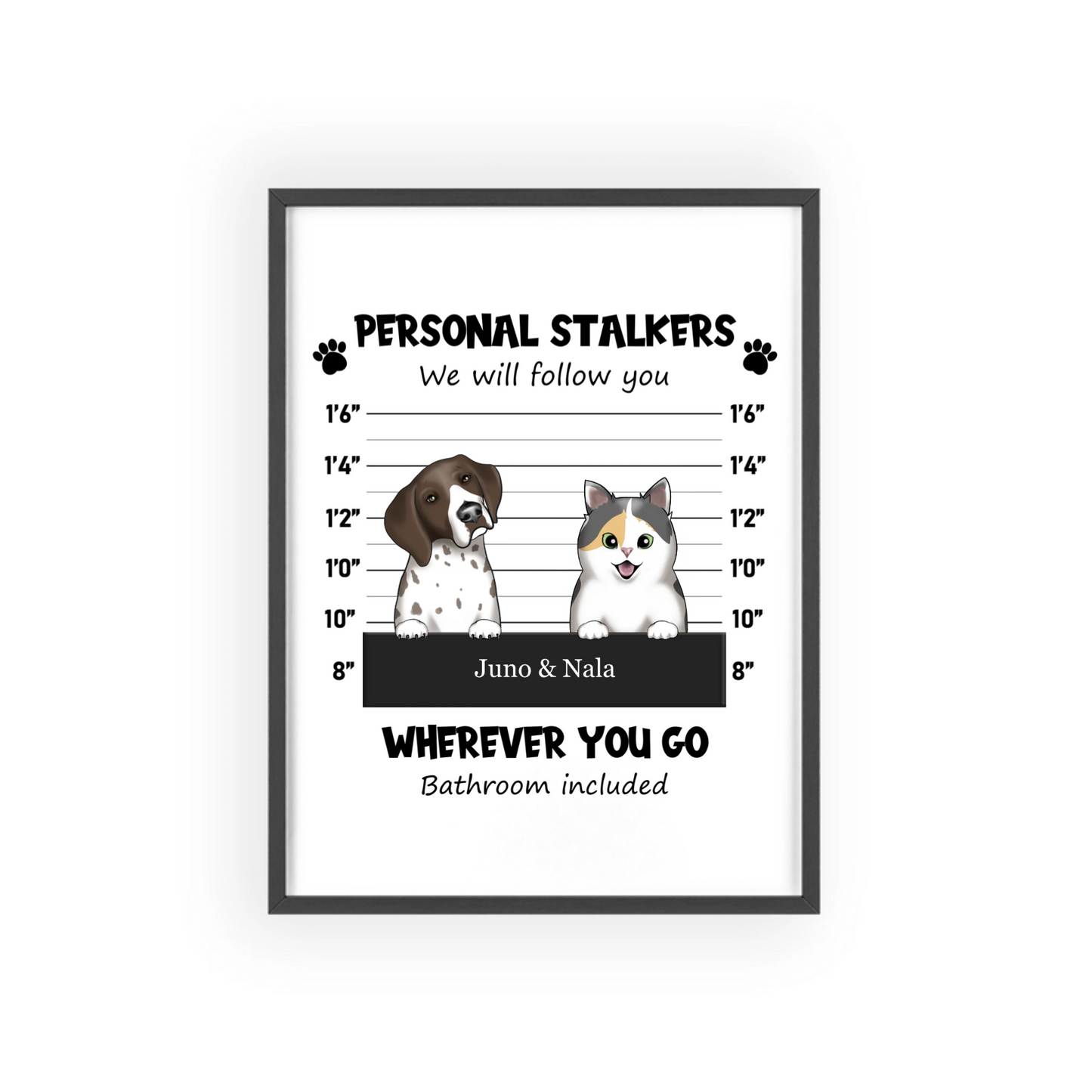 Persönlicher Stalker Poster mit Holzrahmen