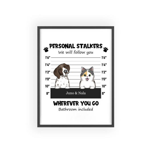 Persönlicher Stalker Poster mit Holzrahmen