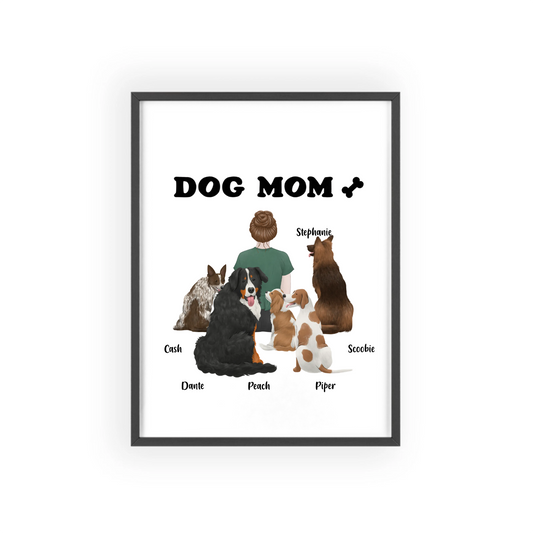 Hundemama Poster mit Holzrahmen