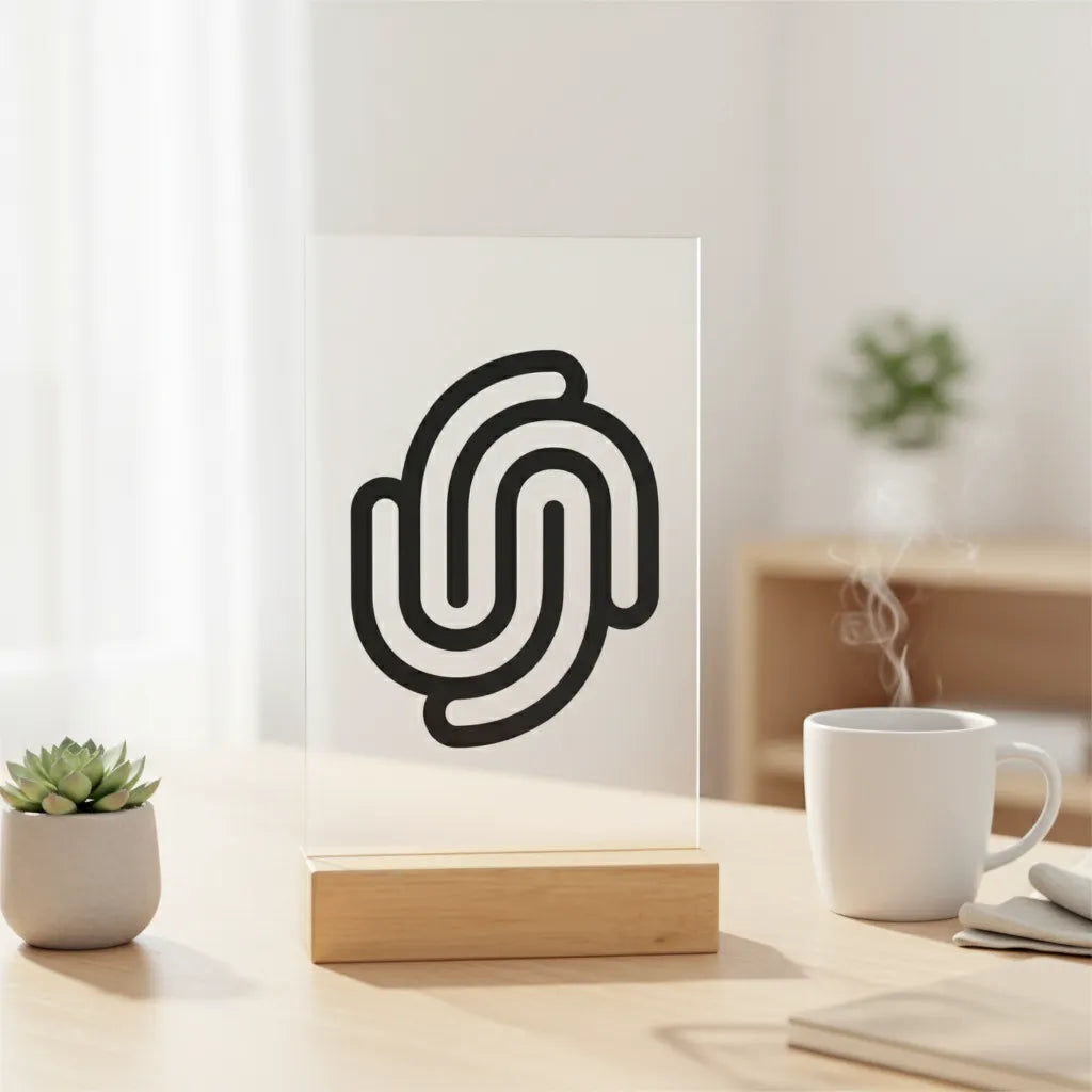 Vektor Upload Acrylschild mit Holzständer