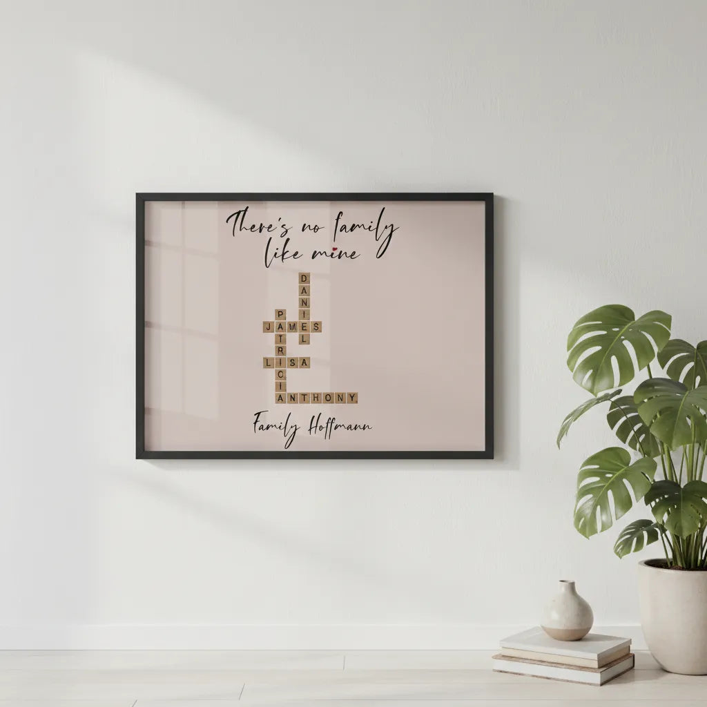 Keine Familie wie meine Poster mit Holzrahmen