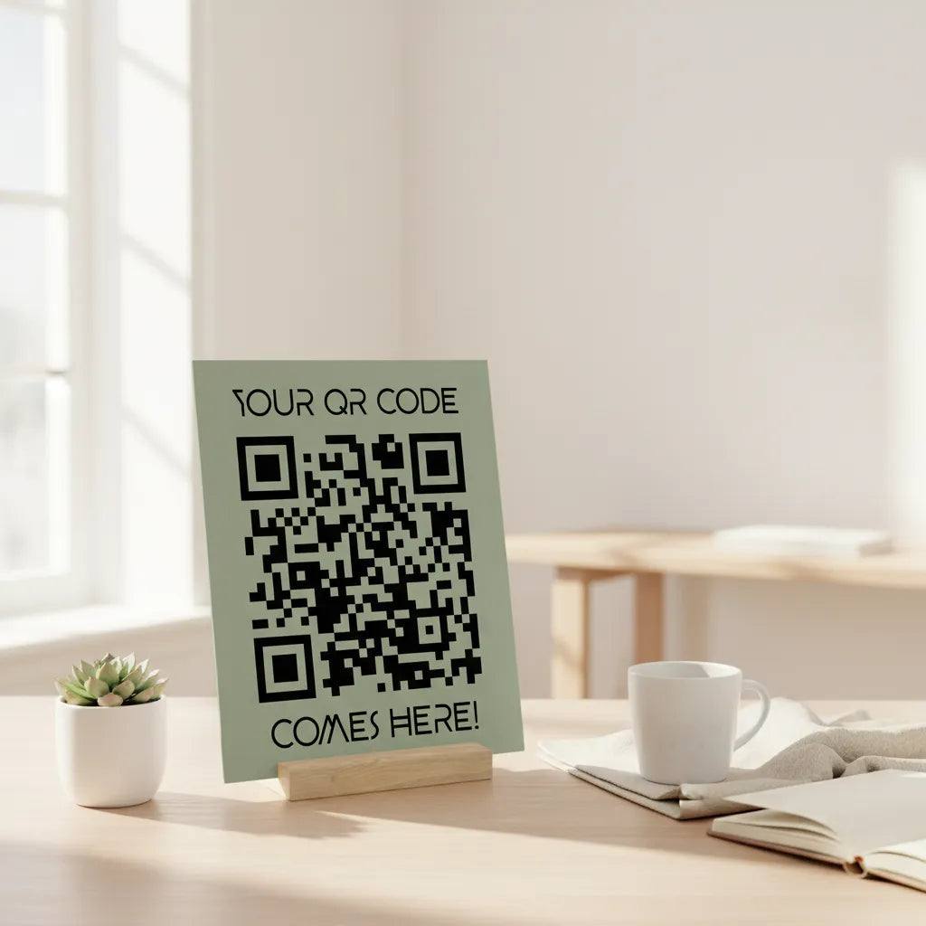 Dein QR Code Galerietafel mit Ständer