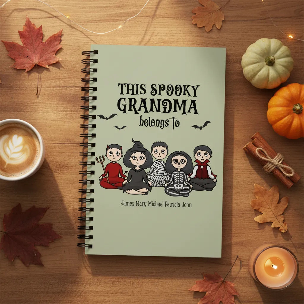 Diese gruselige Oma gehört zu Halloween Spiralnotizbuch