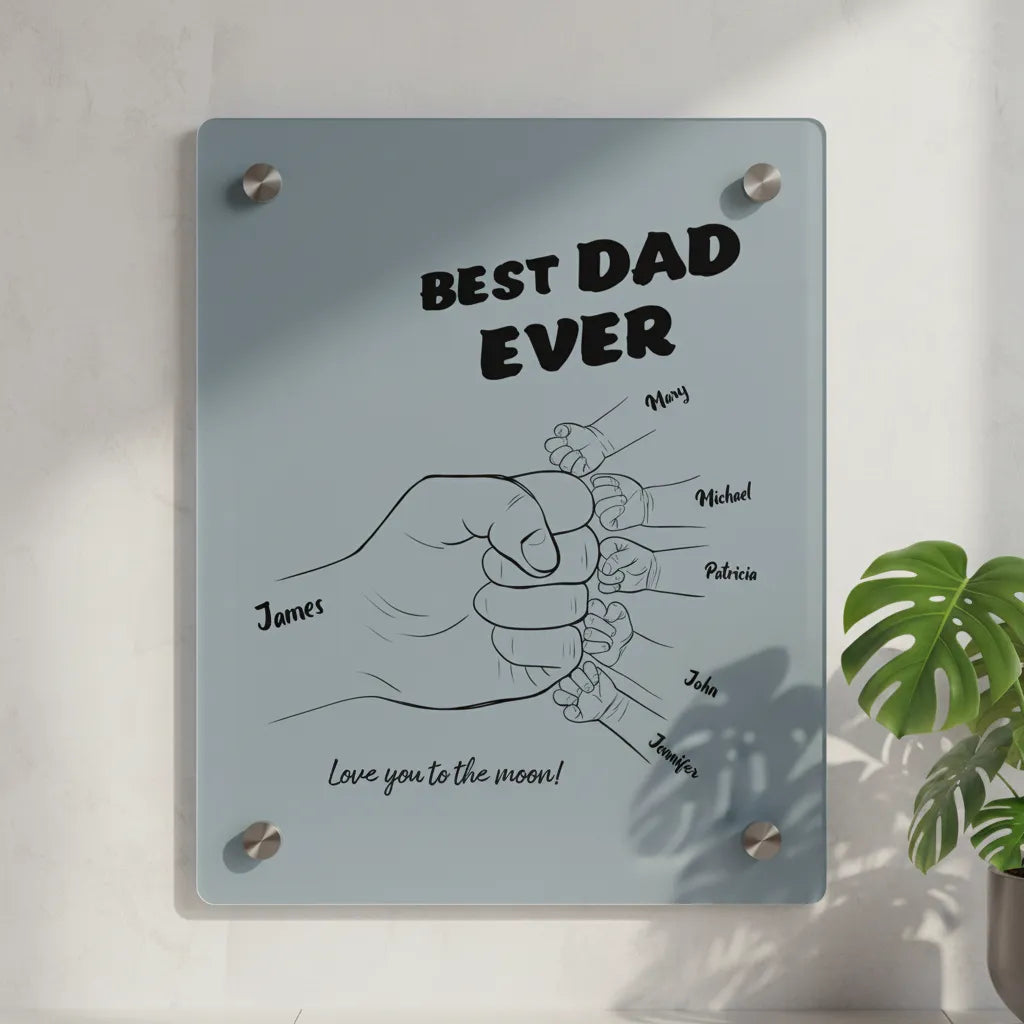 Bester Papa aller Zeiten Acryl Wandkunst Panel