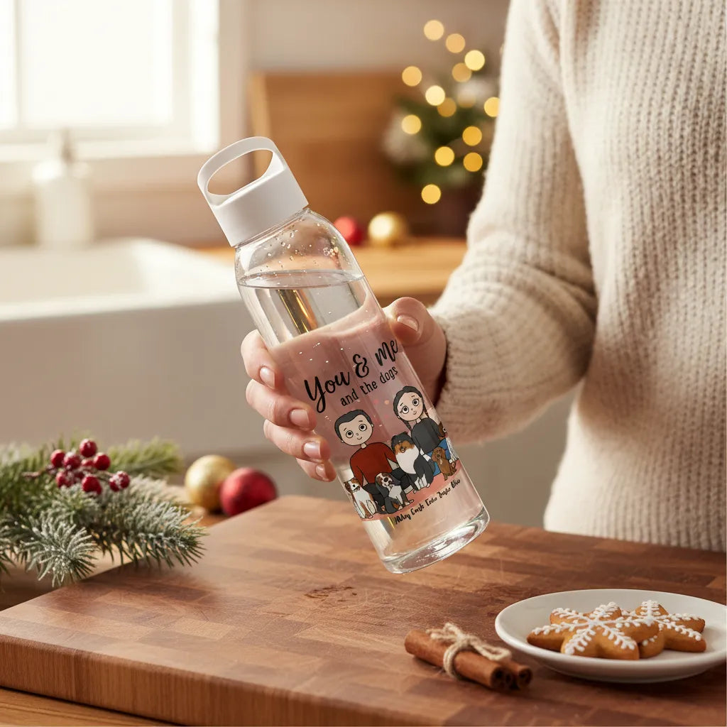 Du, ich und die Hunde Weihnacht Wasserflasche 650 ml