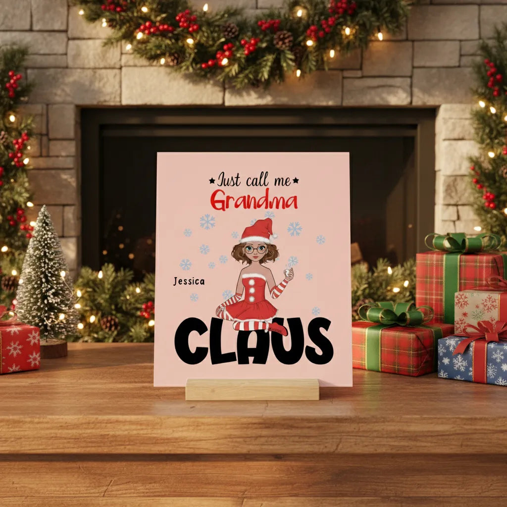Nenn mich Oma Klaus Weihnacht Galerietafel mit Ständer
