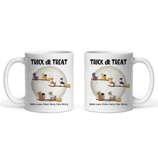 Süßes oder Saures Katzen Halloween Keramiktasse