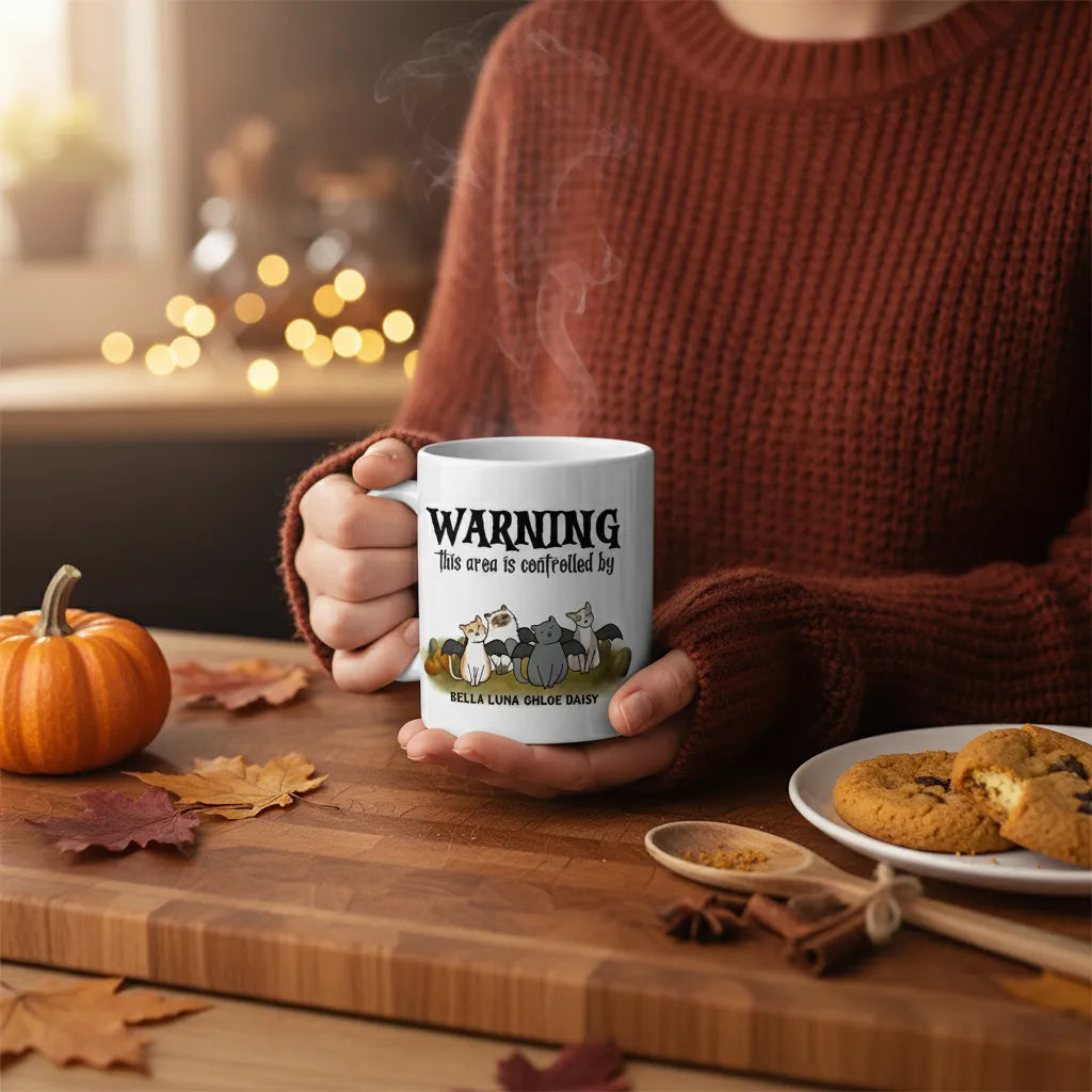 Achtung Bereich kontrolliert Halloween Keramiktasse