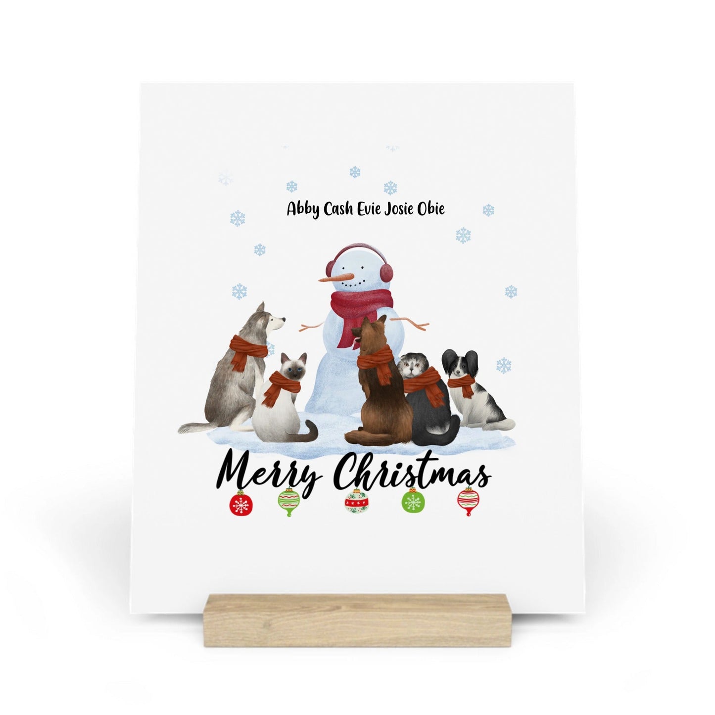Frohe Haustier Weihnachten Galerietafel mit Ständer