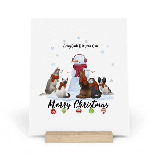 Frohe Haustier Weihnachten Galerietafel mit Ständer