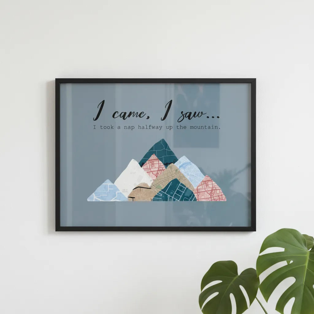 Berg Poster mit Holzrahmen