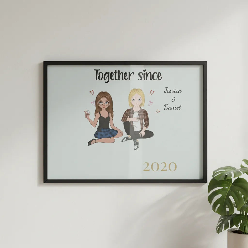 Zusammen seit Poster mit Holzrahmen