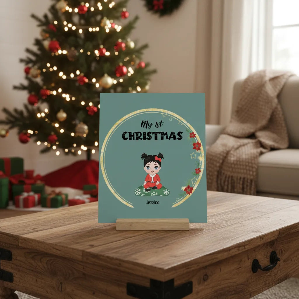 Mein erstes Weihnachten Galerietafel mit Ständer