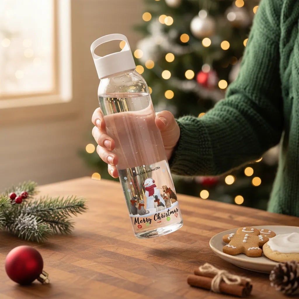 Frohe Haustier Weihnachten Wasserflasche 650 ml