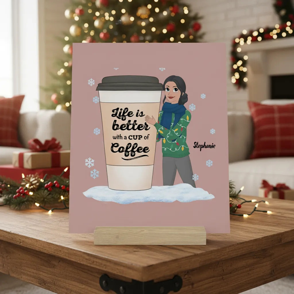 Weihnachtsleben ist besser mit einem Drink Galerietafel mit Ständer