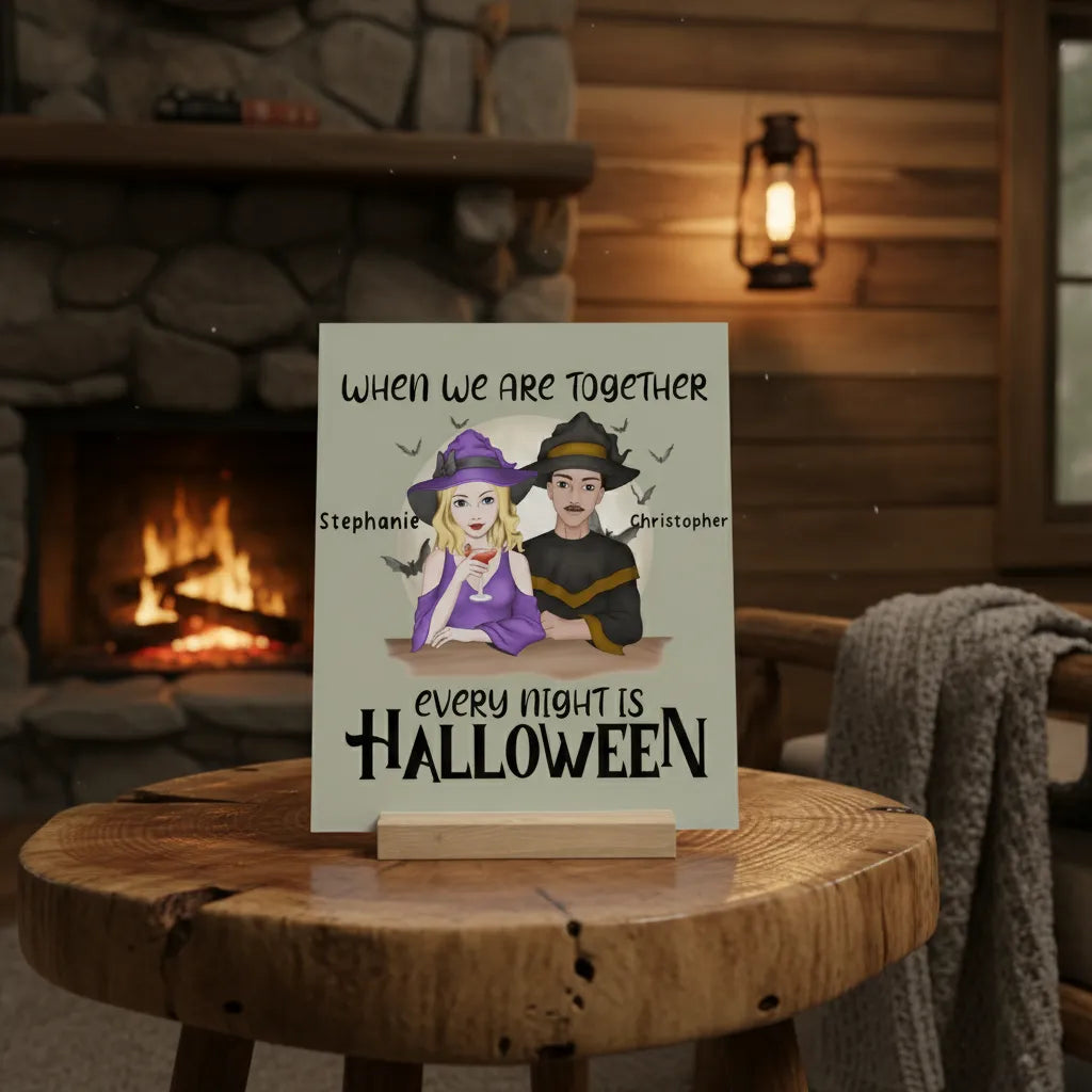 Jede Nacht ist Halloween Galerietafel mit Ständer
