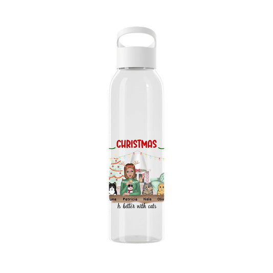 Weihnachten ist schöner mit Katzen Wasserflasche 650 ml