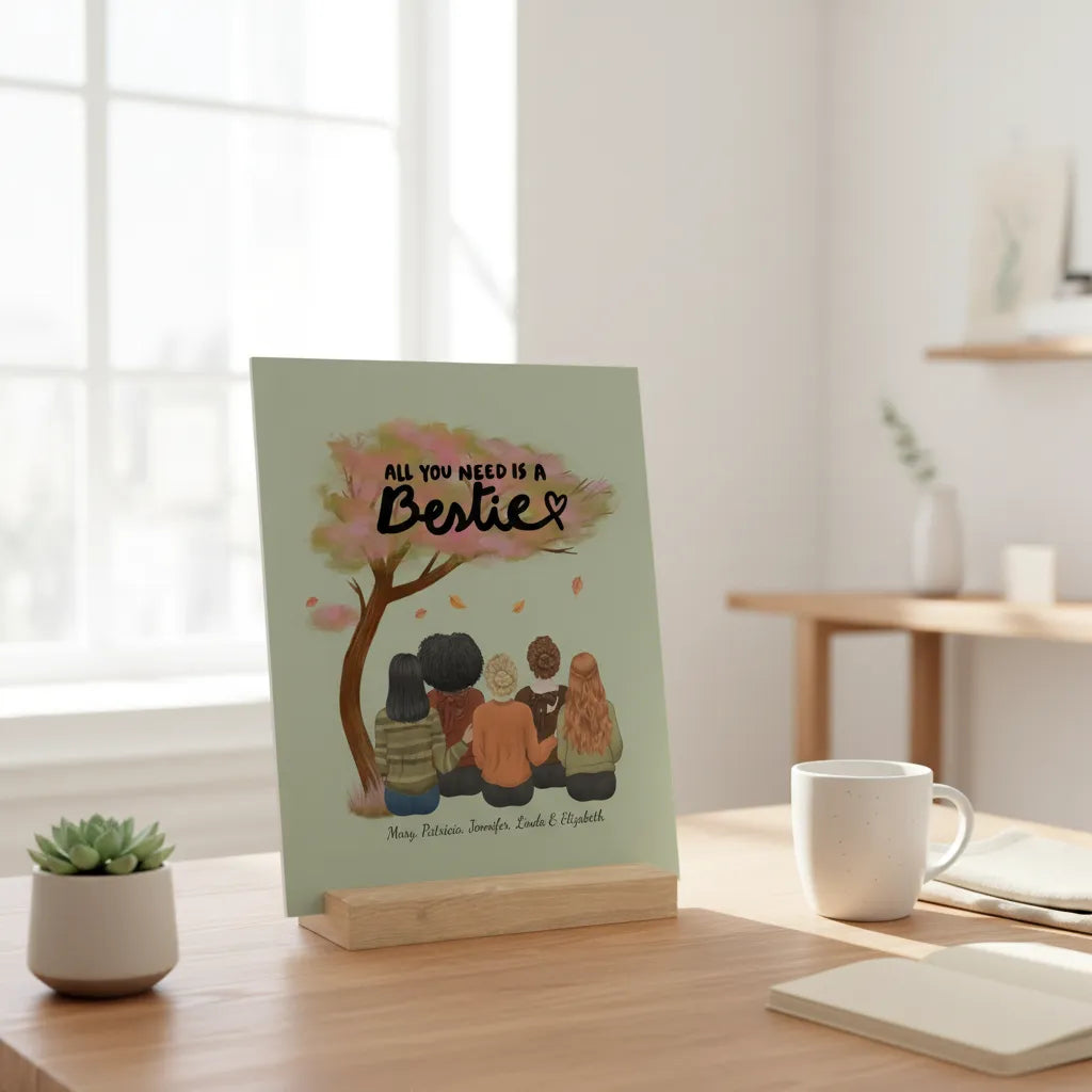 Alles, was man braucht, ist ein/e beste/r Freund/in Galerietafel mit Ständer