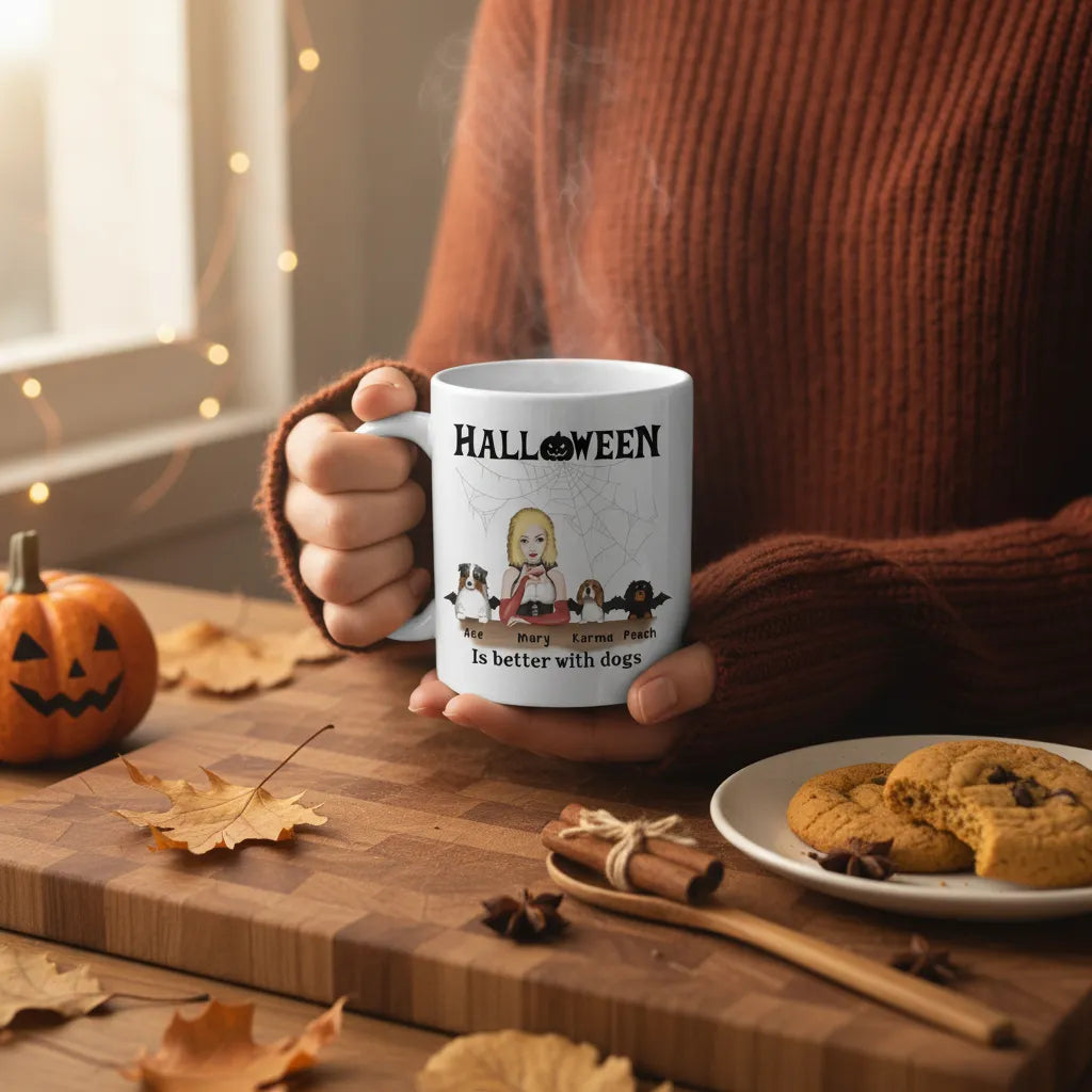 Halloween ist besser mit Hunden Keramiktasse