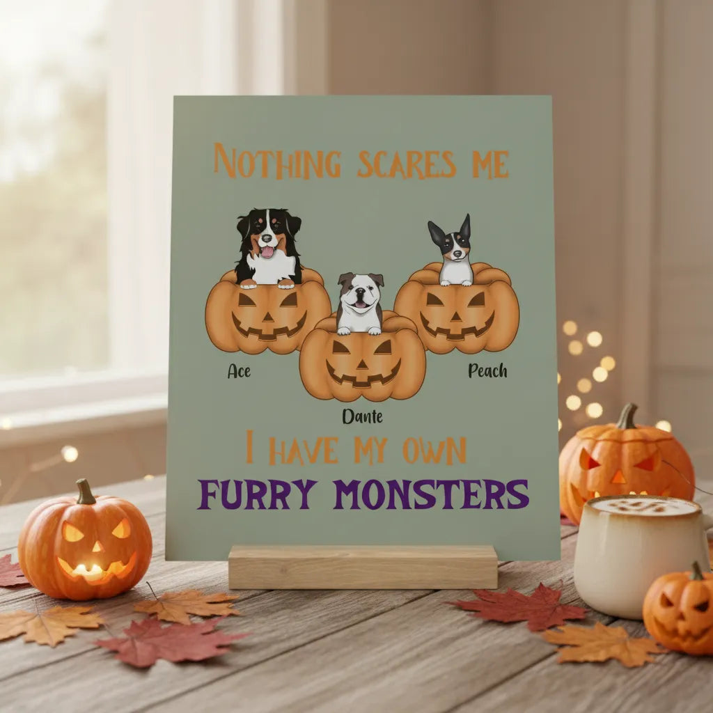 Nichts macht mir Angst Halloween Galerietafel mit Ständer