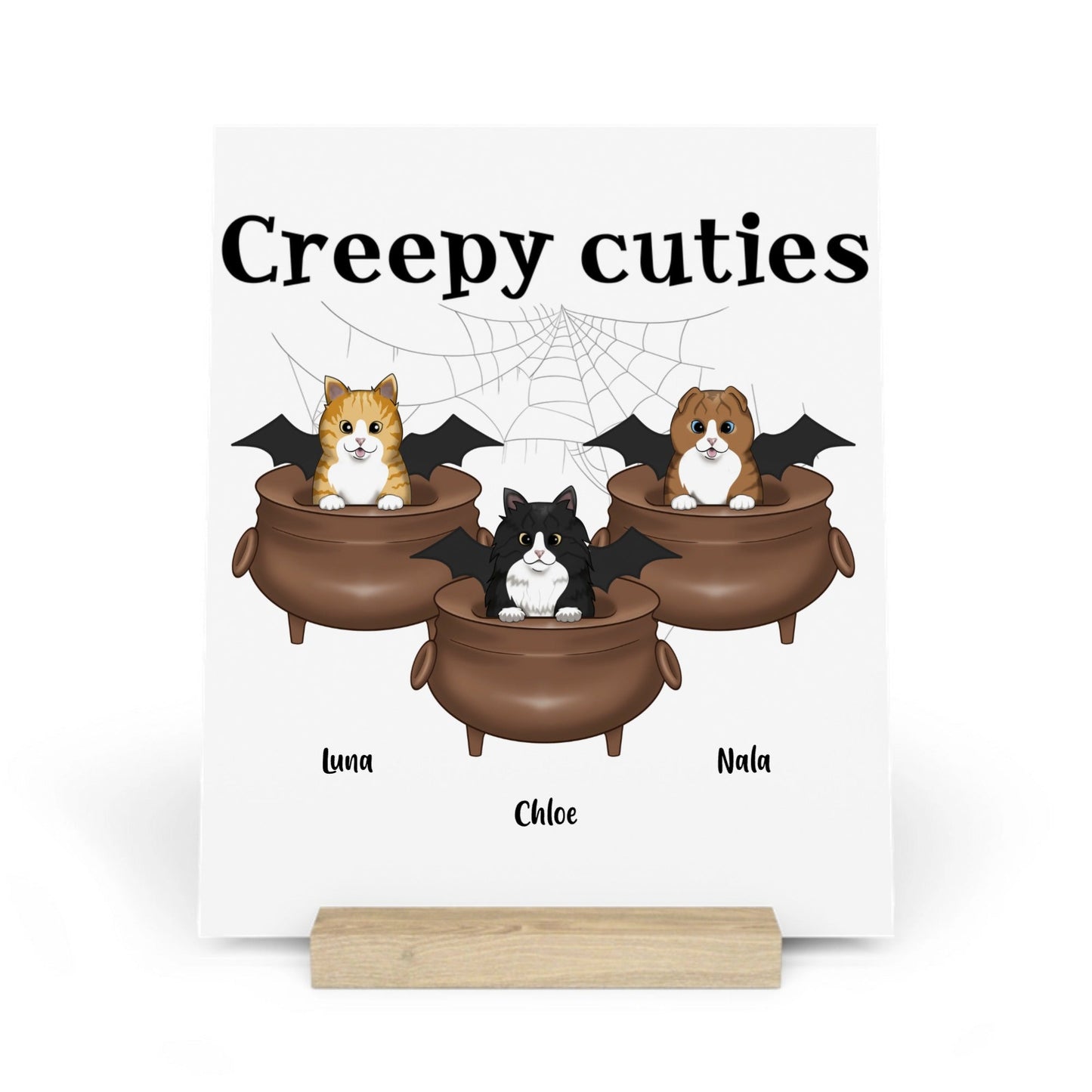 Gruselig Süße Katzen Halloween Galerietafel mit Ständer