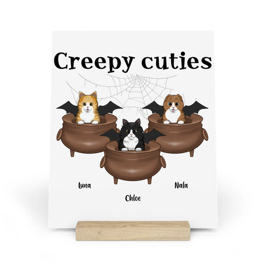 Gruselig Süße Katzen Halloween Galerietafel mit Ständer