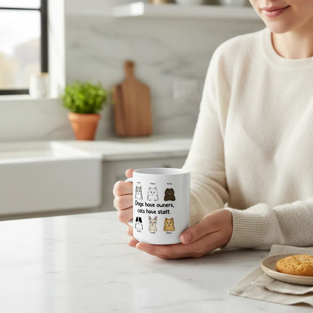 Hunde haben Besitzer, Katzen haben Personal Keramiktasse