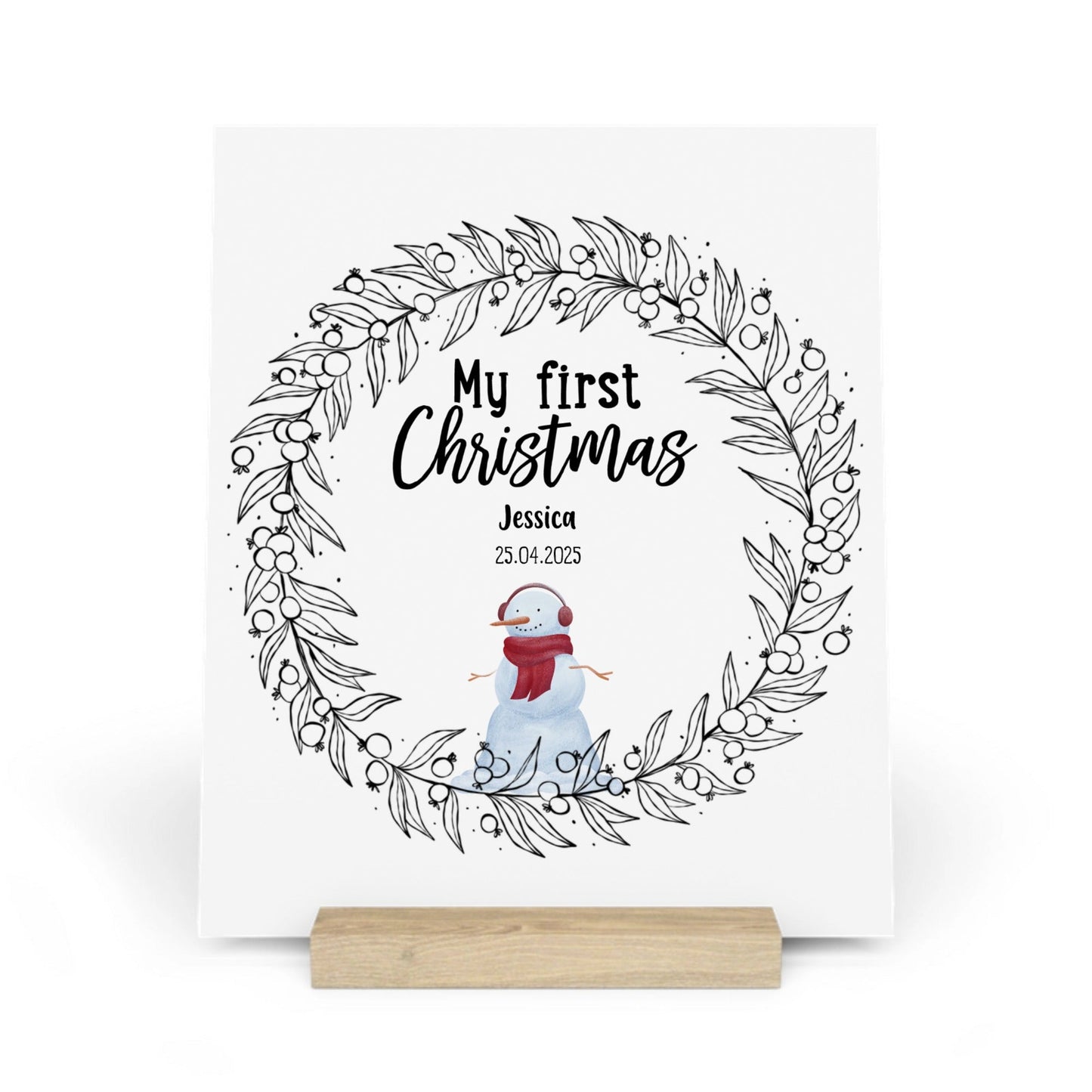 Mein erstes Weihnachten Galerietafel mit Ständer