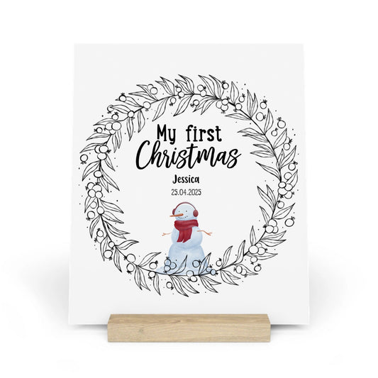 Mein erstes Weihnachten Galerietafel mit Ständer