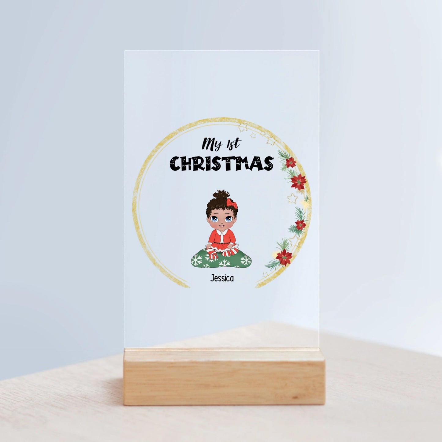 Mein erstes Weihnachten Acrylschild mit Holzständer